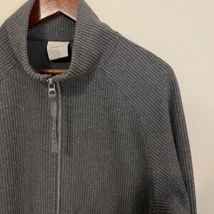 Varley Women's Lita Cord Zip-Through Jacket Cord Sweat in Charcoal, Size M